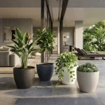 Stone Textured Round Planter Large - Image 6