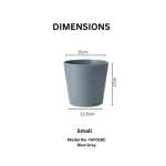Minimalist Mini Wide Rim Round Plastic Planter Blue Gray - Image 3