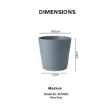 Minimalist Mini Wide Rim Round Plastic Planter Blue Gray - Image 4