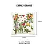 Botanical Meadow Embroidered Decorative Cushion Cover  - Image 2
