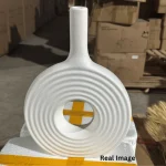 Ripple Rhythm Halo White Table Vase - Image 5