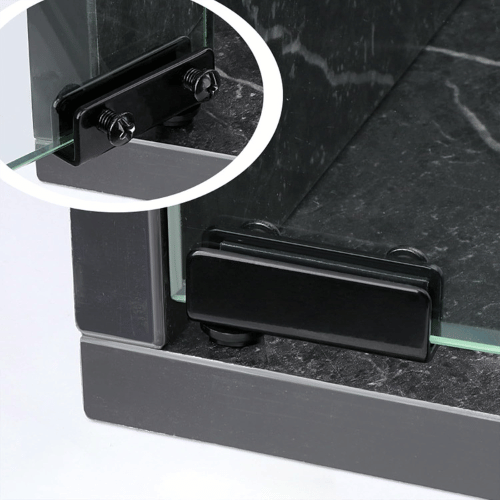 132 TAITA High Quality Glass Hinge Double Door Kit Black - Image 3