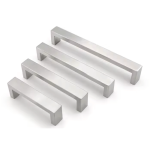 Square Furniture Handle Silver 10 x 20mm