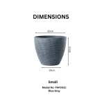 Stone Textured Round Planter Small - Image 4