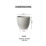 Stone Textured Round Planter Small - Image 5