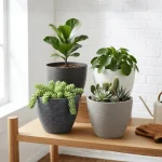 Stone Textured Round Planter Small - Image 8