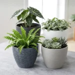 Stone Textured Round Planter Small - Image 6