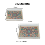 Boho Prism Decorative Wooden Serving Tray Set - Image 2