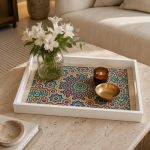 Boho Prism Decorative Wooden Serving Tray Set - Image 8