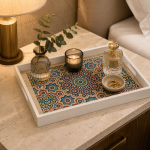 Boho Prism Decorative Wooden Serving Tray Set - Image 9