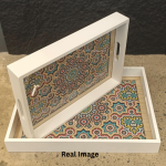 Boho Prism Decorative Wooden Serving Tray Set - Image 3