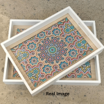 Boho Prism Decorative Wooden Serving Tray Set - Image 4
