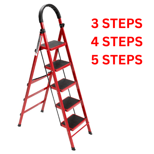 Red Steel Step Ladder