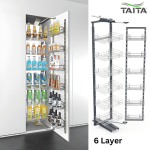 Kitchen Larder Roll Out Tall Unit-Chromium