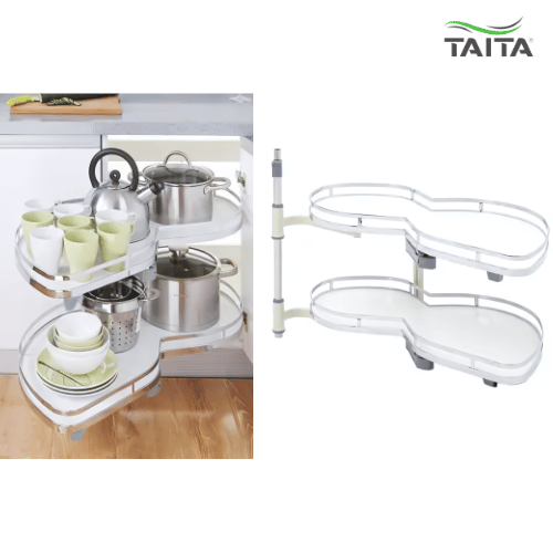 2 Tier White Magic Corner Swing Tray