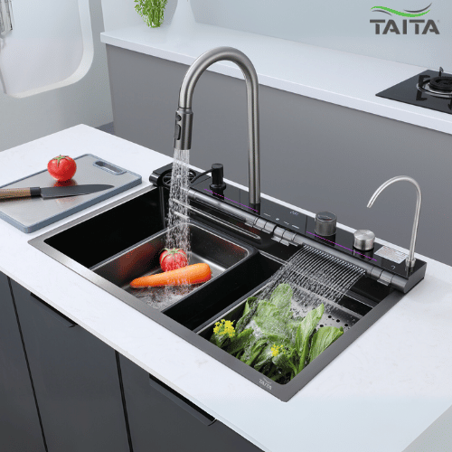 Intelligent Multifunctional Smart 12 Options Dual Waterfall Sink