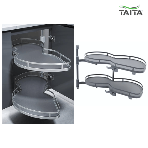 2 Tier Grey Magic Corner Swing Tray