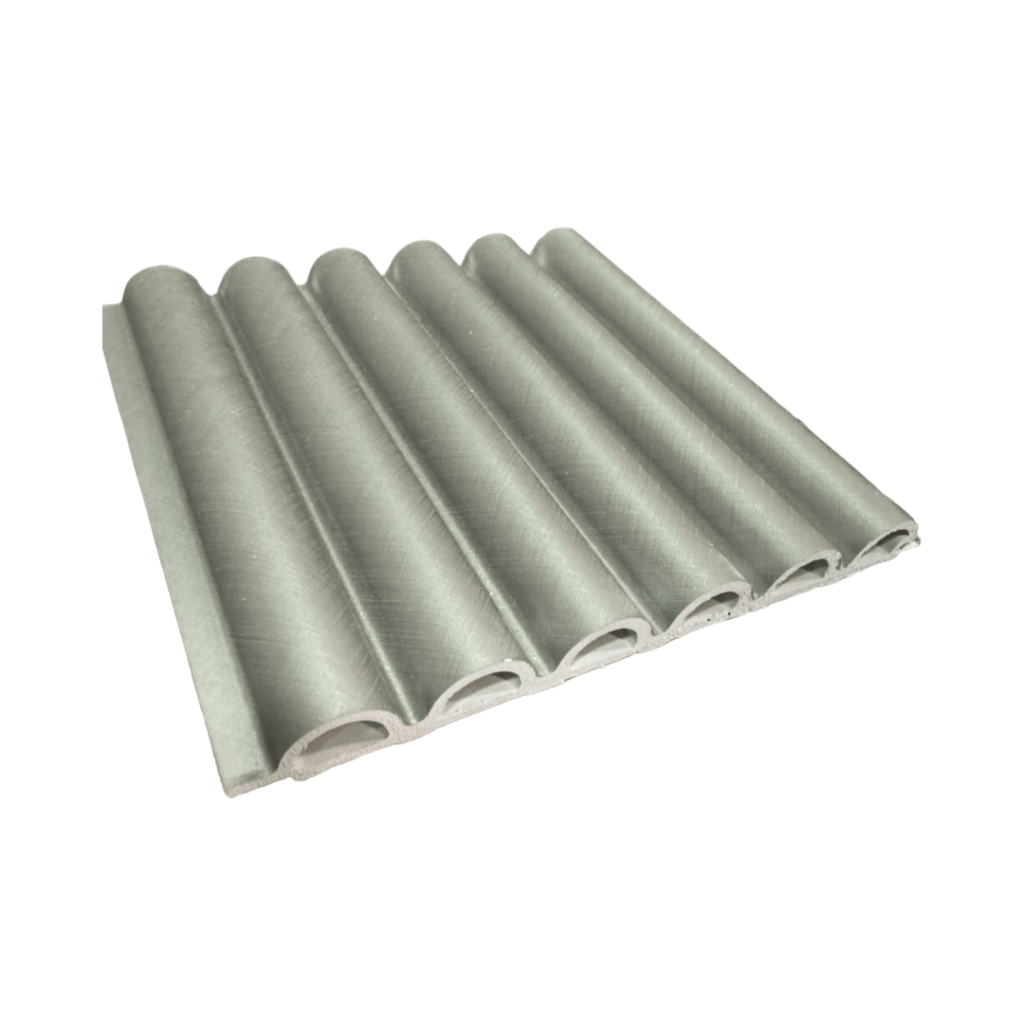 Wpc Panel Round TAITA Innovative WPC Round Fluted Wall Panel Silver WPR002 - Trendy Homes