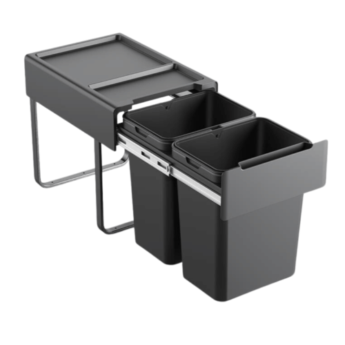 Built In Kitchen Recycle Bin 2x20L