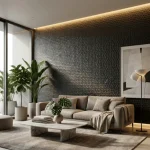 STC Luxurious Metal Finish Bamboo Charcoal Wall Sheet – Hammered Board Black BC-03 - Image 6