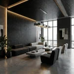 STC Luxurious Metal Finish Bamboo Charcoal Wall Sheet – Hammered Board Black BC-03 - Image 2