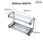 TAITA Stainless Steel Exquisite 2 Layer Work Top Dish Drainer - Image 12