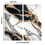TAITA Luxurious PVC UV Marble Sheet Black Abstract - Continuous Pattern Series - Image 3