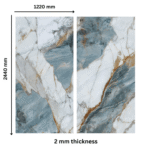 TAITA Luxurious PVC UV Marble Sheet Blue Glossy - Continuous Pattern Series - Image 3