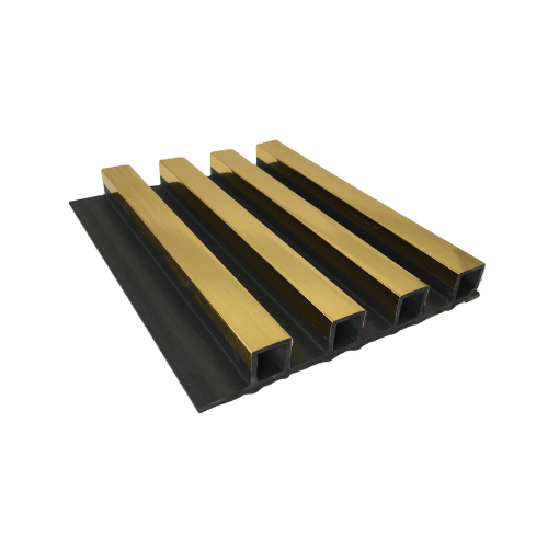 TAITA PU Gold-Black Square Fluted Wall Panel