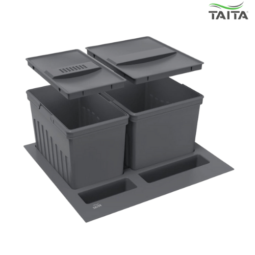 TAITA Elite Smart Fit Kitchen Storage Double Bin