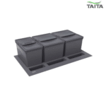 TAITA Elite Smart Fit Kitchen Storage Triple Bin