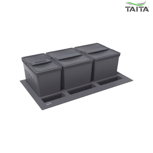 TAITA Elite Smart Fit Kitchen Storage Triple Bin