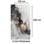 TAITA Luxurious PVC UV Fluted Marble Sheet Charcoal Gleam Ridge - Image 3