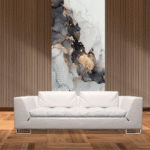 TAITA Luxurious PVC UV Fluted Marble Sheet Charcoal Gleam Ridge - Image 2