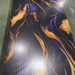 TAITA Luxurious PVC UV Fluted Marble Sheet Deep Eclipse Ridge - Image 3