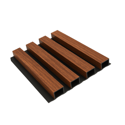 TAITA Innovative PU Teak-Black Square Fluted Wall Panel