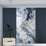 TAITA Luxurious PVC UV Fluted Marble Sheet Midnight Fog Ridge - Image 2
