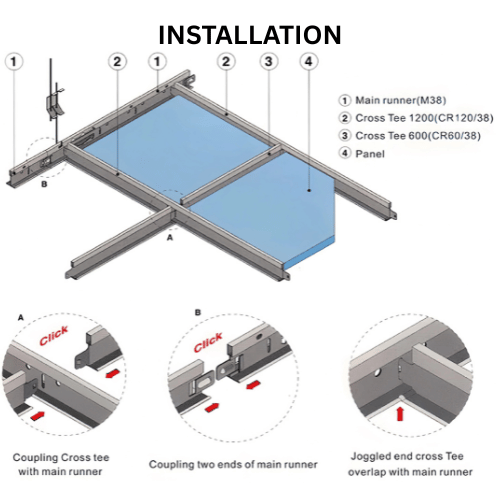37 Solid Ceiling Grid Black Line - Image 6
