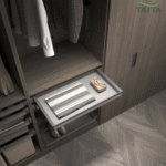 TAITA Elite Wardrobe Pull Out Leather Storage Shelf - Image 2