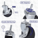 TAITA High Quality Black Rubber Screw Lock Wheel  - Image 3