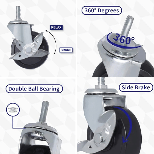 440 TAITA High Quality Black Rubber Screw Lock Wheel  - Image 3