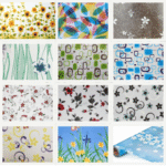 Printed Glass Floral Stickers