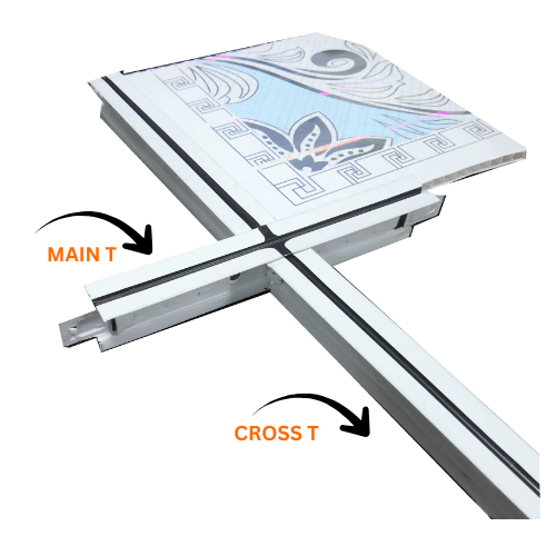 59 Solid Ceiling Grid Full White Black Line - Image 4