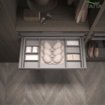 TAITA Elite Wardrobe Pull Out Leather Underwear Storage Shelf - Image 2