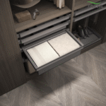 TAITA Elite Wardrobe Pull Out Leather Storage Basket - Image 2