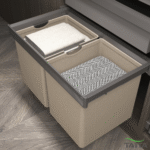 TAITA Elite Wardrobe Pull Out Leather Double Laundry/Storage Basket - Image 2