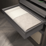 TAITA Elite Wardrobe Pull Out Leather Storage Basket - Image 2