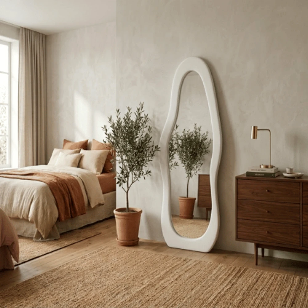 02-2 Wavy Flannel Floor Length Standing Mirror