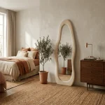 Wavy Flannel Floor Length Standing Mirror