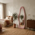 Luxury Wavy Flannel Floor Length Standing Mirror - Image 10